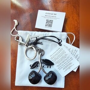 Coach Black Cherry Charm Keychain